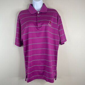 Bobby Jones X Muirfield Scotland Golf Shirt Medium Pink Logo Polo Made in Italy